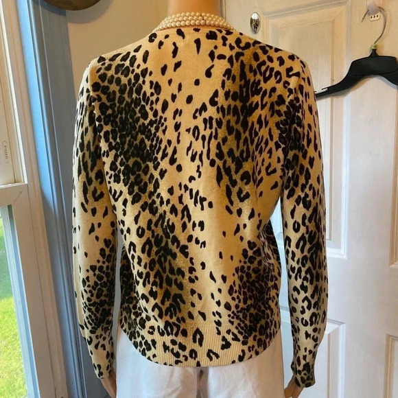 White Stag Chetah Print Soft Casual Cozy Pullover Sweater Women Size L - Picture 5 of 7